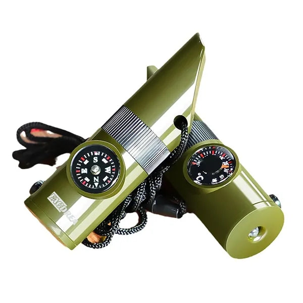 7-in-1 Outdoor Survival Whistle with Compass
