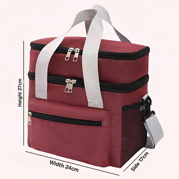 Double lunch box thermal insulation bag
