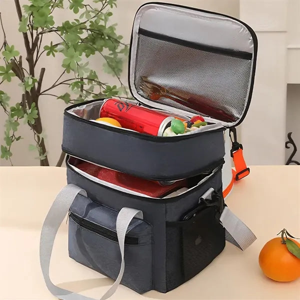 Double lunch box thermal insulation bag