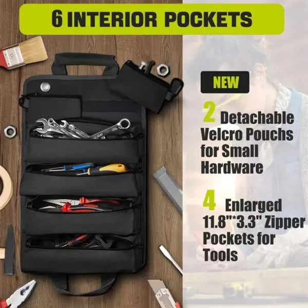 Car Portable Hardware Roll-Up Tool Bag With Handle