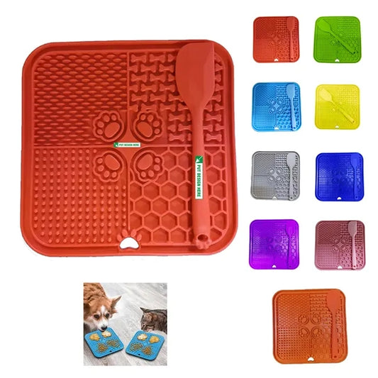 Silicone Lick Mat with Scraper for Pet