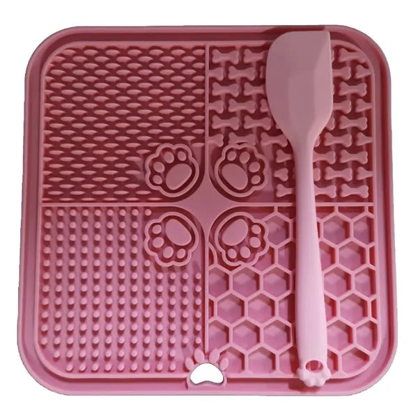 Silicone Lick Mat with Scraper for Pet