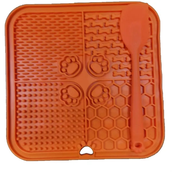 Silicone Lick Mat with Scraper for Pet