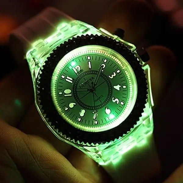 Silicone LED Luminous Transparent Waterproof Watch
