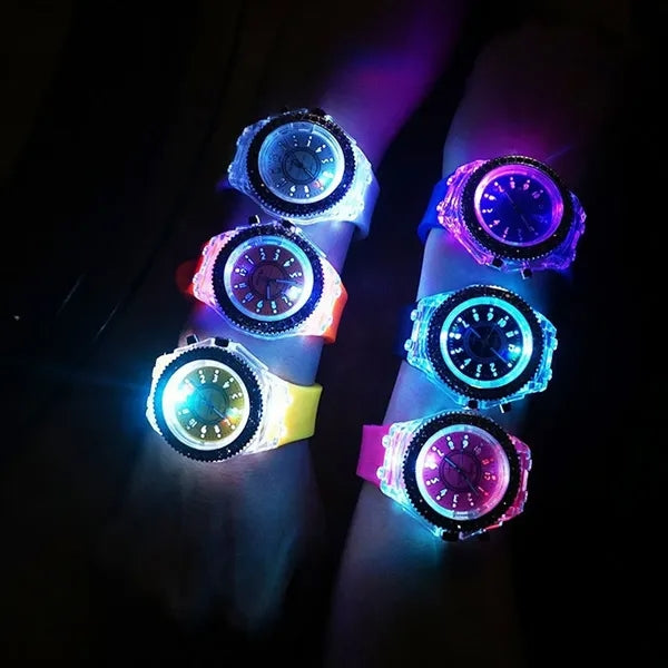 Silicone LED Luminous Transparent Waterproof Watch