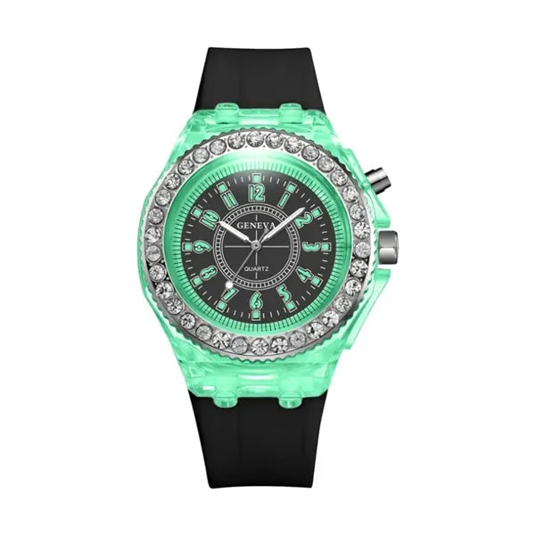 Silicone LED Luminous Transparent Waterproof Watch