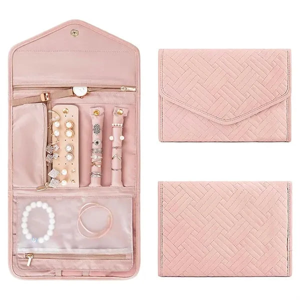 Travel Jewelry Organizer Case Foldable Roll