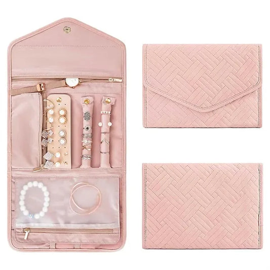 Travel Jewelry Organizer Case Foldable Roll