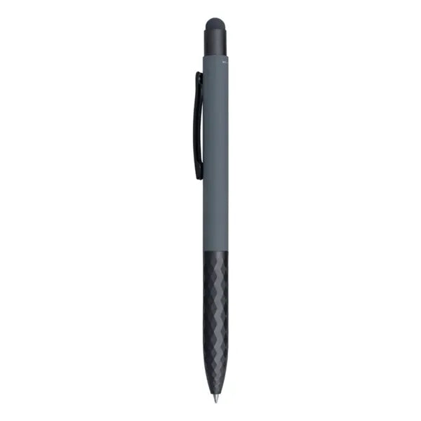Geometric Stylus Soft Touch Gel Click Recycled Aluminum pen