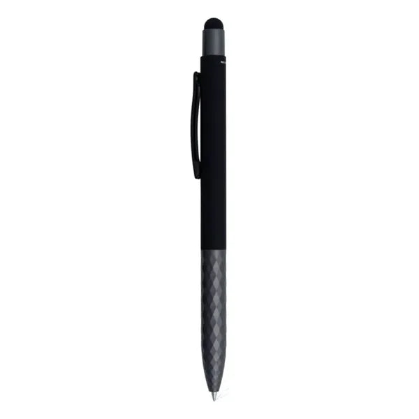 Geometric Stylus Soft Touch Gel Click Recycled Aluminum pen