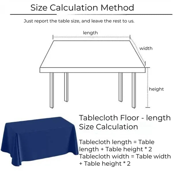 Size & LOGO Solid Color Tablecloth