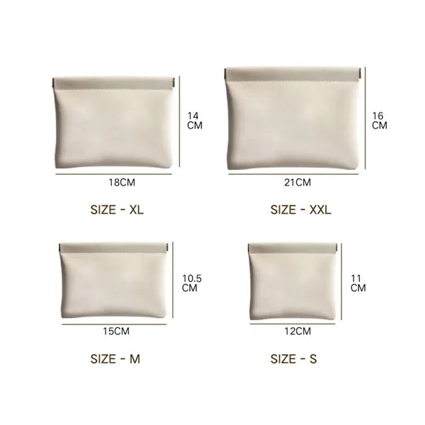 Squeeze Leather Storage Pouch
