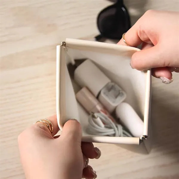 Squeeze Leather Storage Pouch