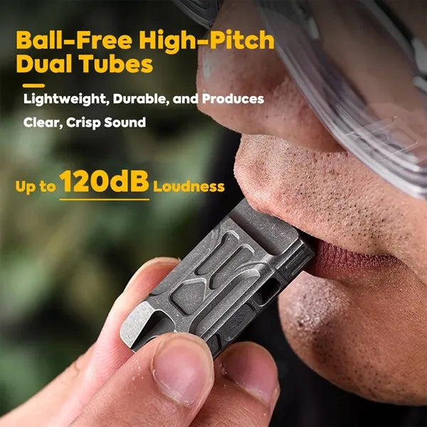 Titanium Alloy Dual-Tube Emergency Whistle