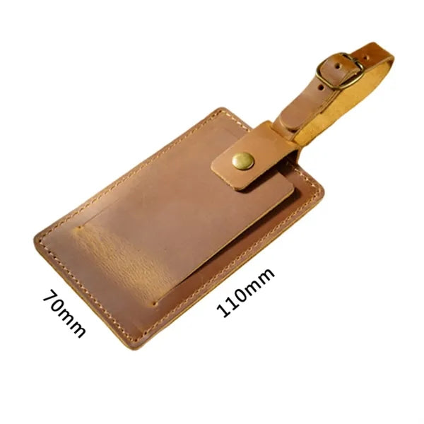 Full-Grain Leather Luggage Tag