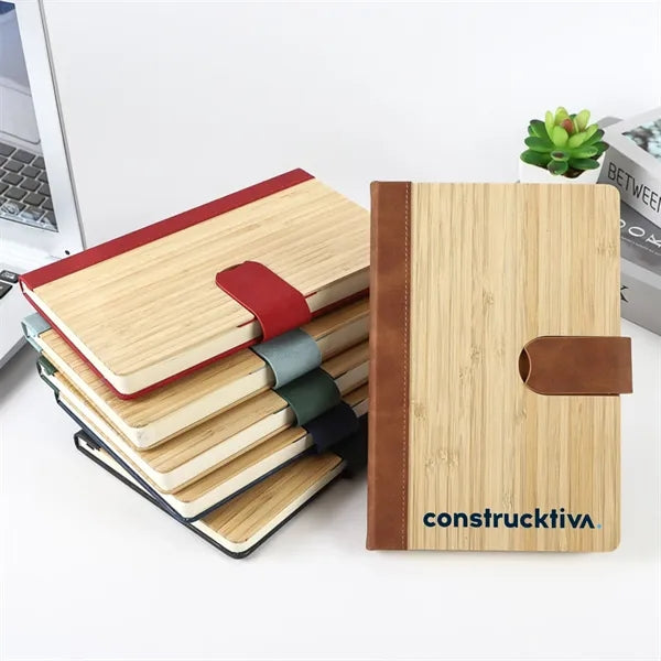 A5 Bamboo Cover Magnetic Closure Notebook