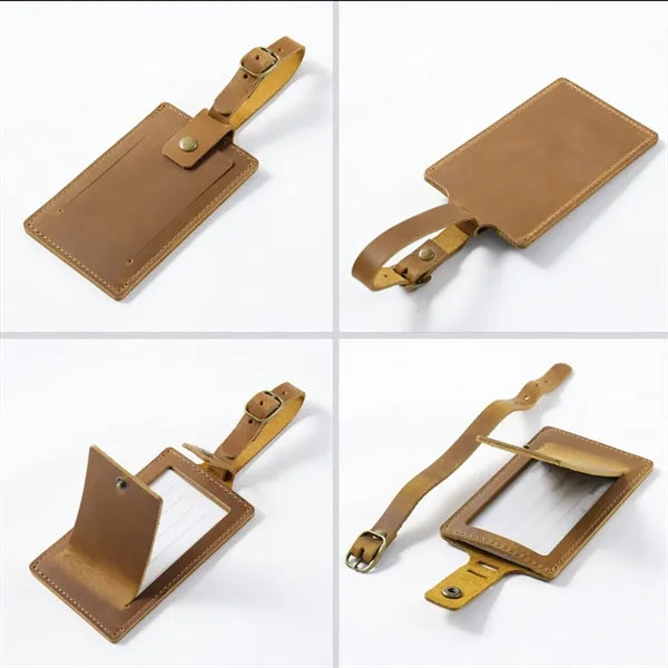 Full-Grain Leather Luggage Tag