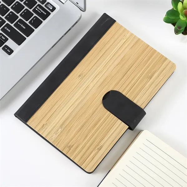 A5 Bamboo Cover Magnetic Closure Notebook