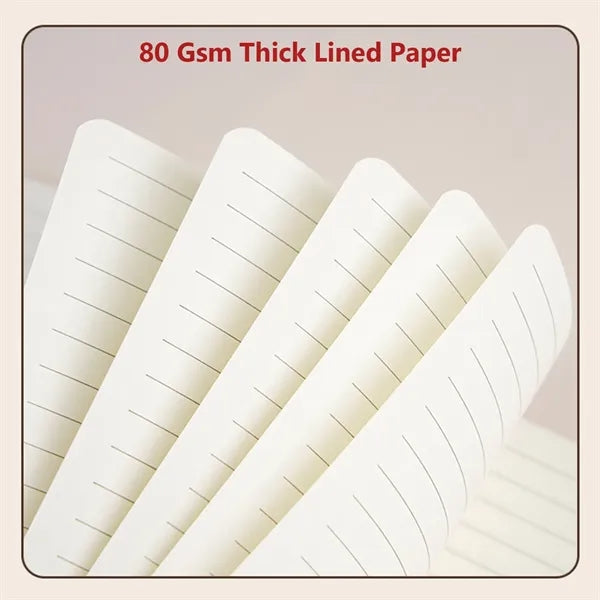 Bamboo Grain Leather A5 Notebook with Elastic Band