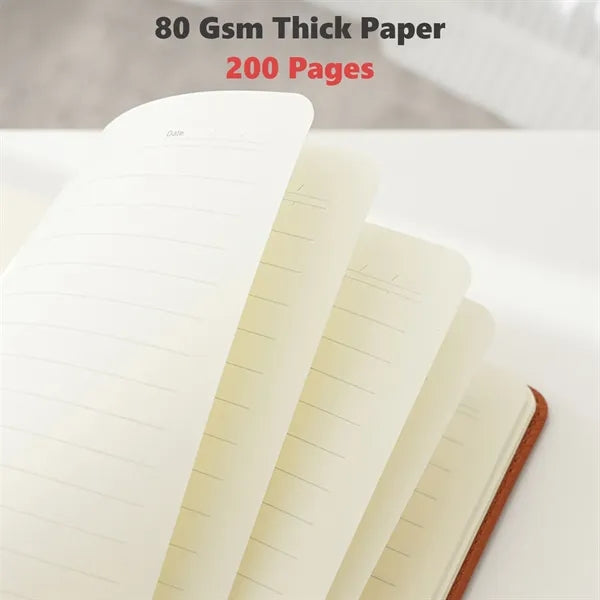 A5 Leather Notebook with Pen Holder