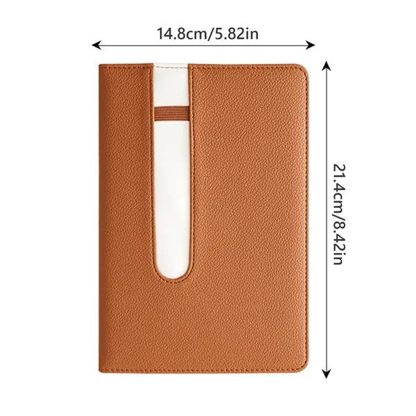 A5 Leather Notebook with Pen Holder
