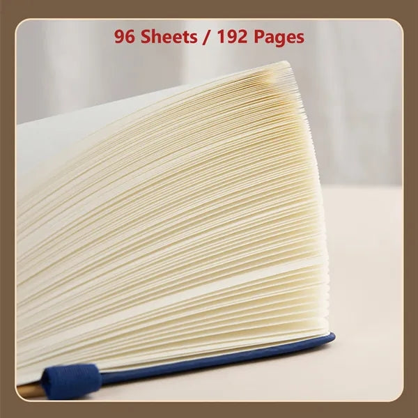 Bamboo Grain Leather A5 Notebook with Elastic Band