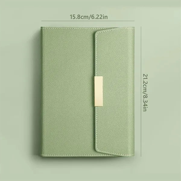 A5 Tri-Fold Leather Notebook with Magnetic Closure