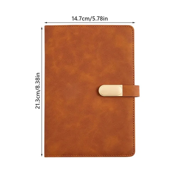A5 Leather Notebook with Magnetic Closure