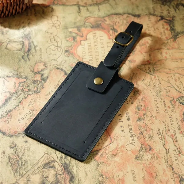 Full-Grain Leather Luggage Tag
