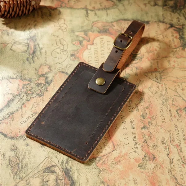 Full-Grain Leather Luggage Tag