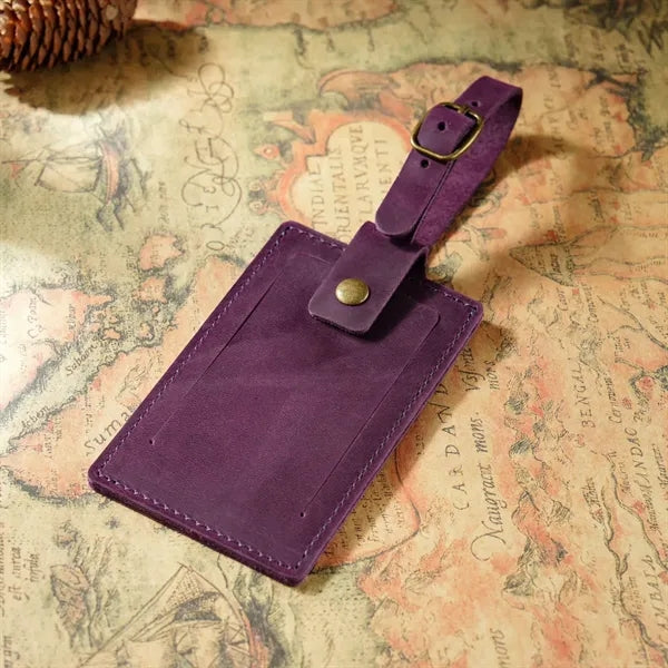 Full-Grain Leather Luggage Tag