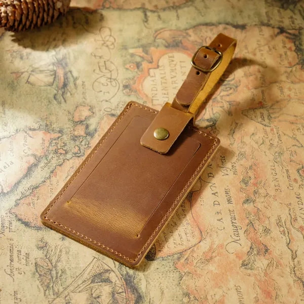 Full-Grain Leather Luggage Tag