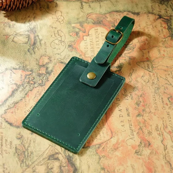 Full-Grain Leather Luggage Tag