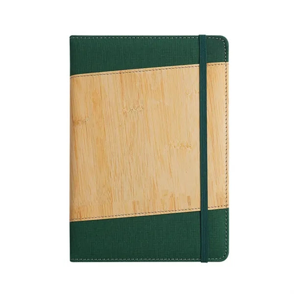 A5 Faux Bamboo Notebook with Elastic Band