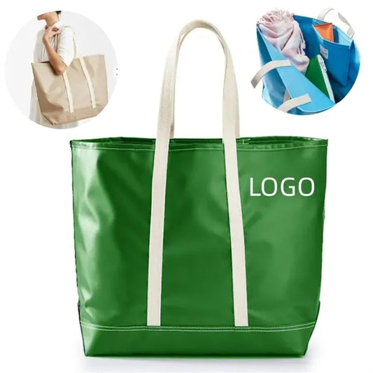 Water-resistant Oversize PU Leather Tote with Inner Pocket