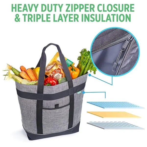 Collapsible Insulated Cooler Grocery Tote Bag