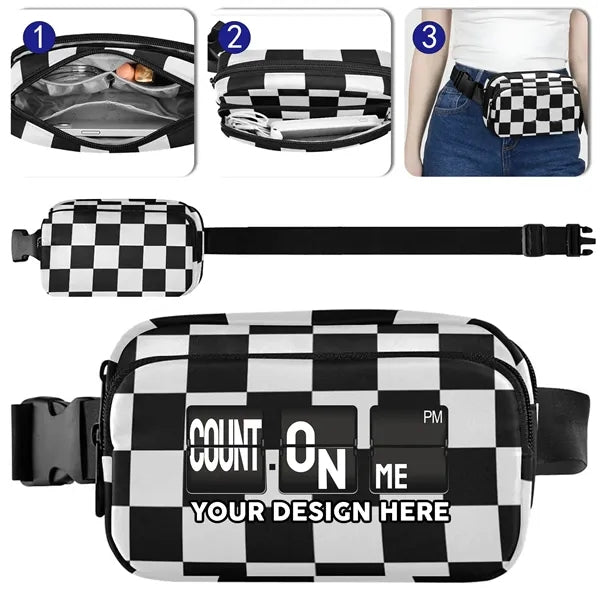 Racing Style Black & White Belt Bag