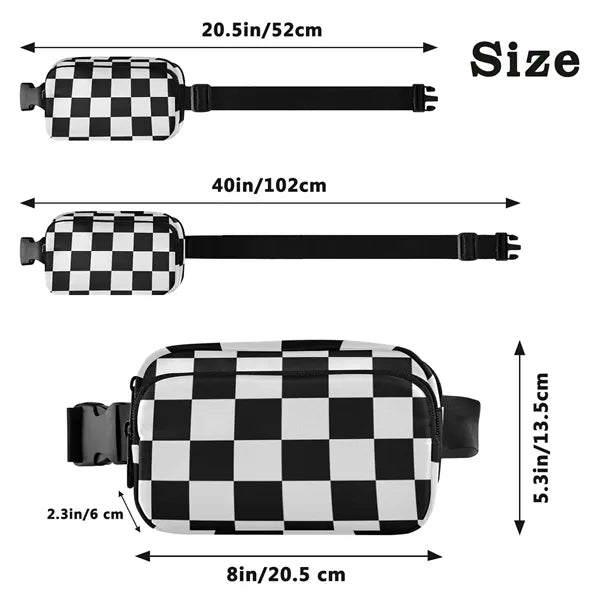 Racing Style Black & White Belt Bag
