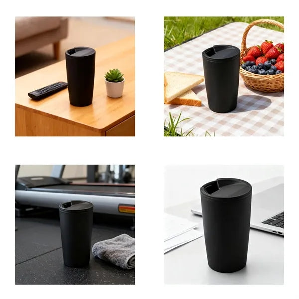 Portable Double Layer Plastic Coffee Cup Free Shipping