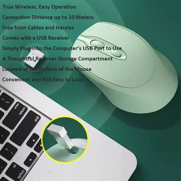 Silent Dual Mode Wireless Mouse 2.4G Rechargeable USB