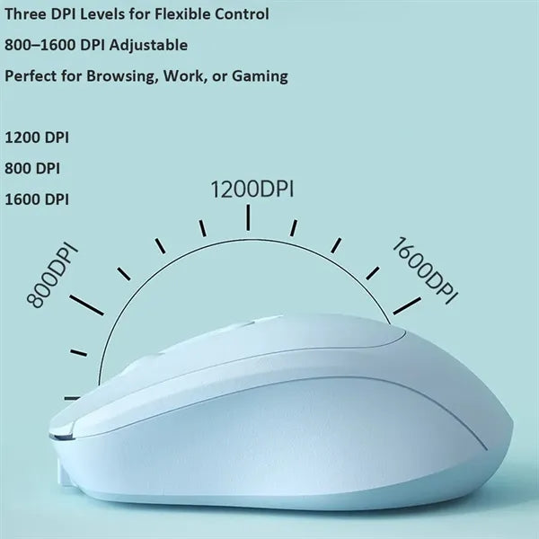 Silent Dual Mode Wireless Mouse 2.4G Rechargeable USB