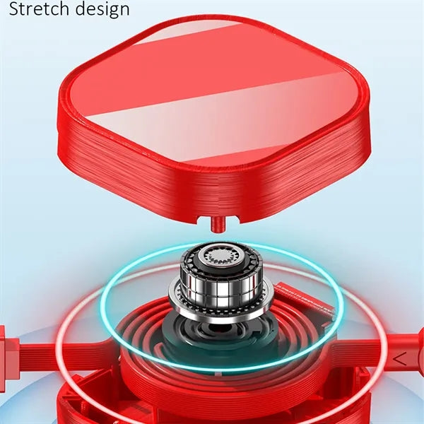 3in1 59-Inch Telescopic USB Charging Cable with Phone Stand