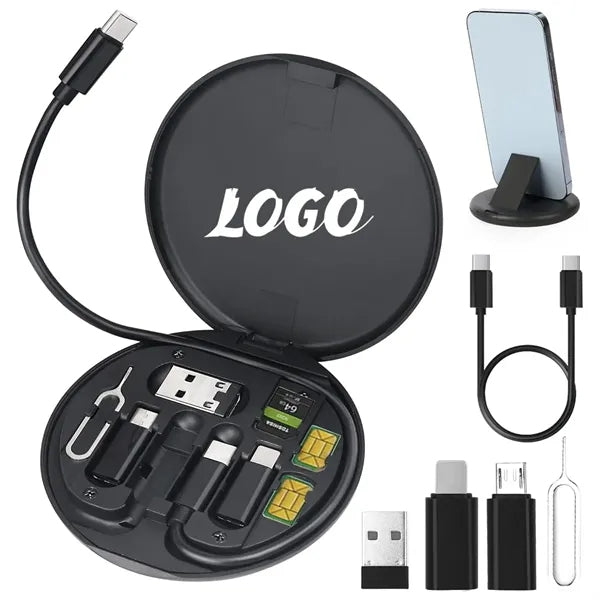 USB Adapter Kit Multi Type Charging Cable Case Card