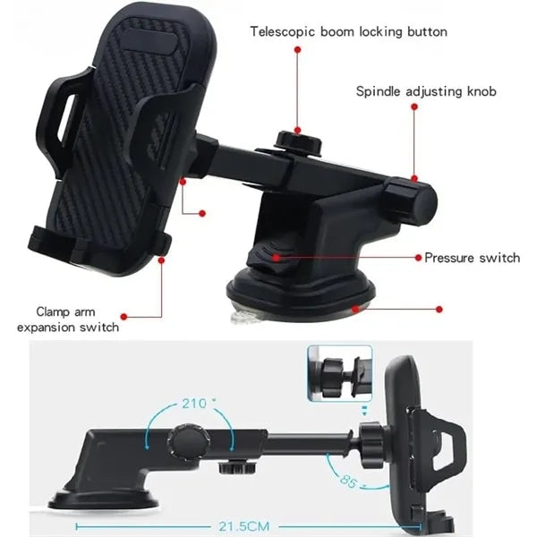 Universal Dual Mount Car Phone Holder for Dashboard Vent