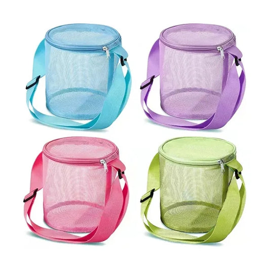 Portable Mesh Beach Bag with Zipper