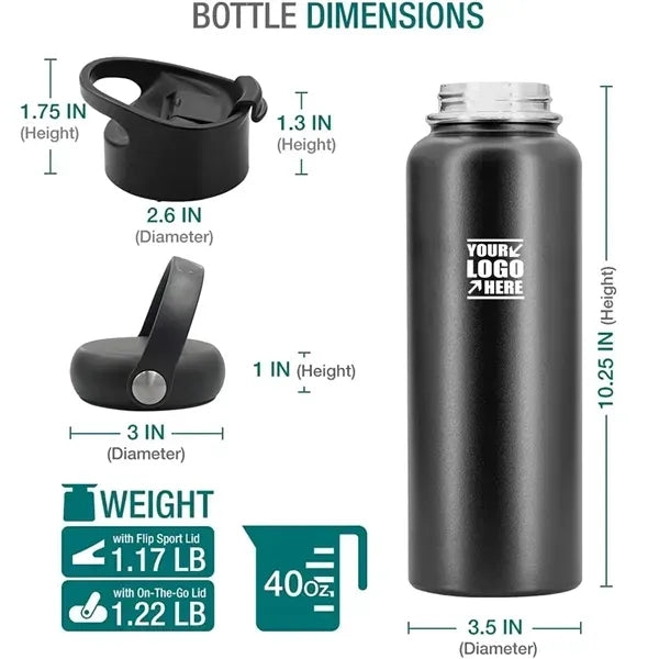 40oz Stainless Steel Water Bottle