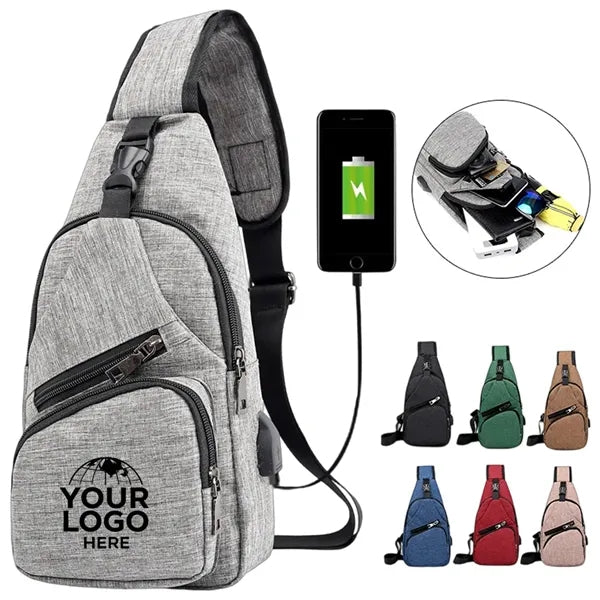 Multipurpose Chest Sling Bag with USB Charging Port