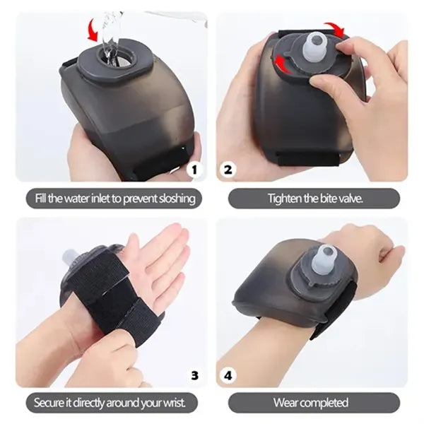 7oz Silicone Sport Wrist Water Bottle