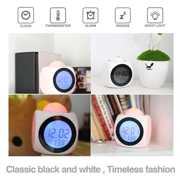 Digital Voice Report Projection Alarm Clock