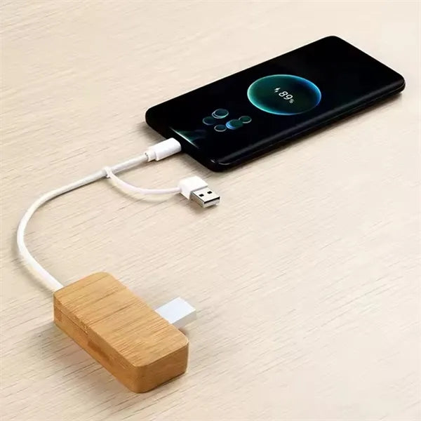Multifunctional Bamboo USB Hub Distributor